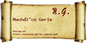 Machács Gerle névjegykártya